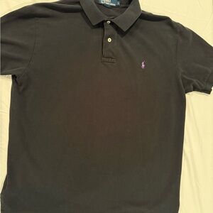 Ralph Lauren Polo Shirt in Black with Purple Logo